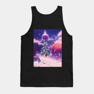 Christmas Trees Christmas Winter Snow Walk of Urban City Lights Xmas Wishes Tank Top